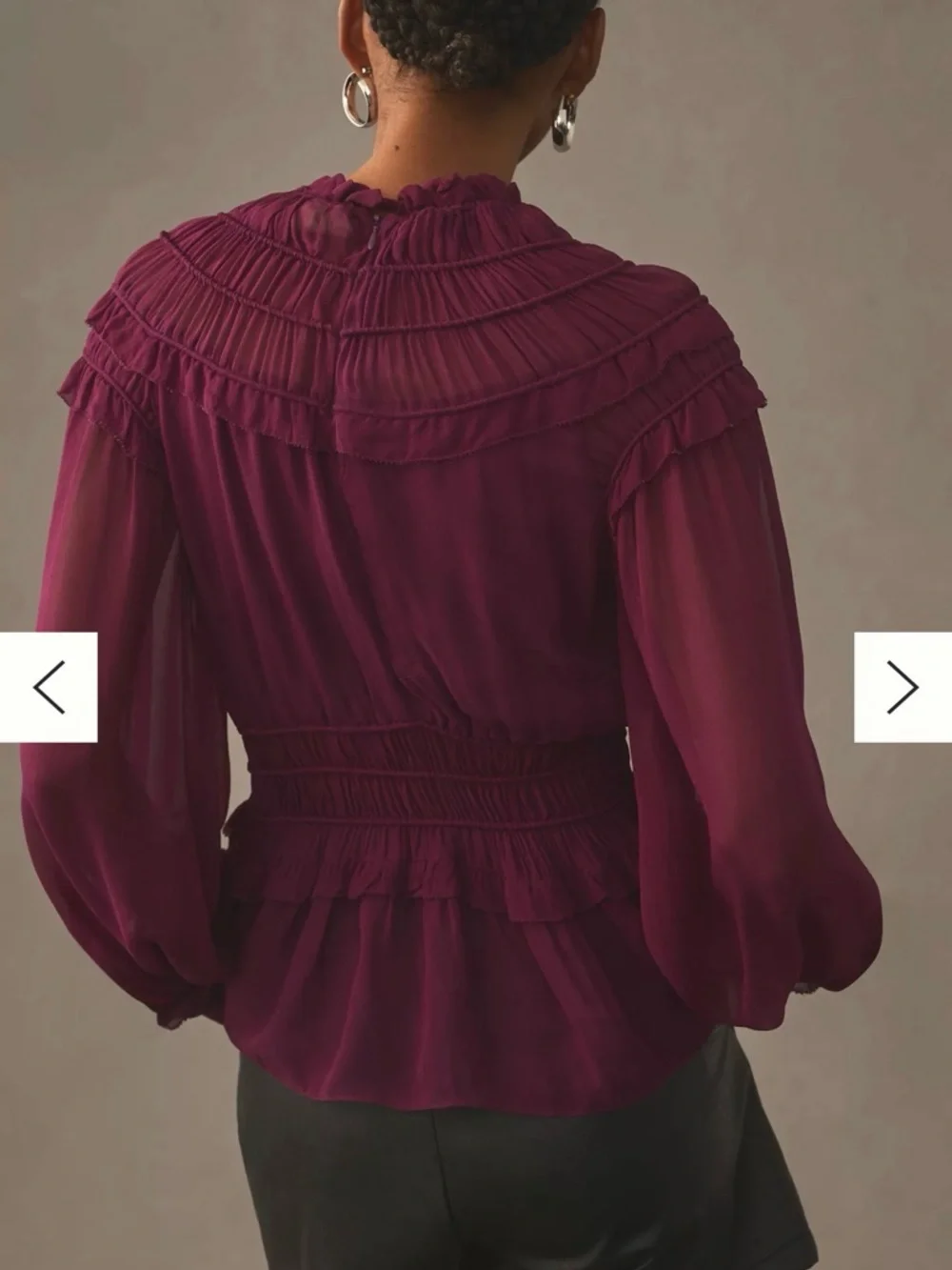 FARM RIO Burgandy Ruffled Blouse - Picture 3 of 6